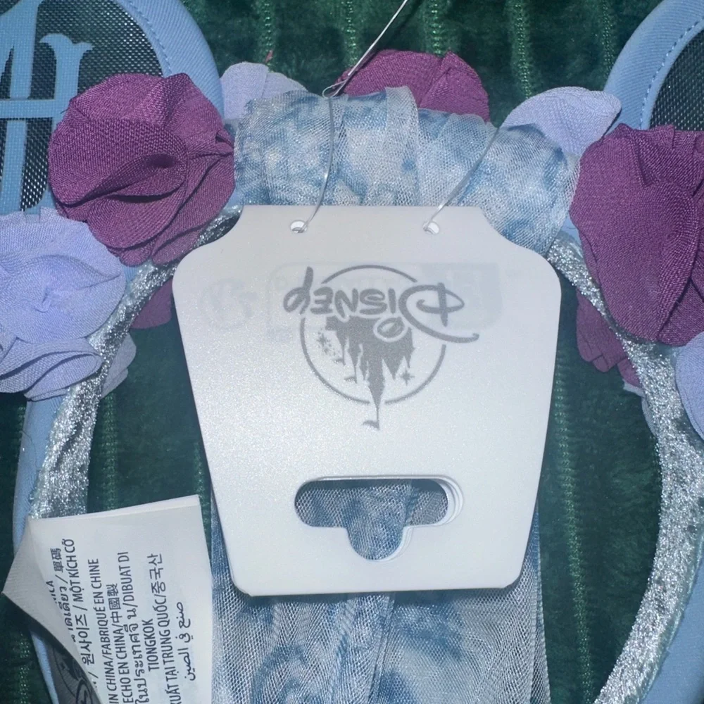 Disney Parks Haunted Mansion Blue and Purple Floral Headband